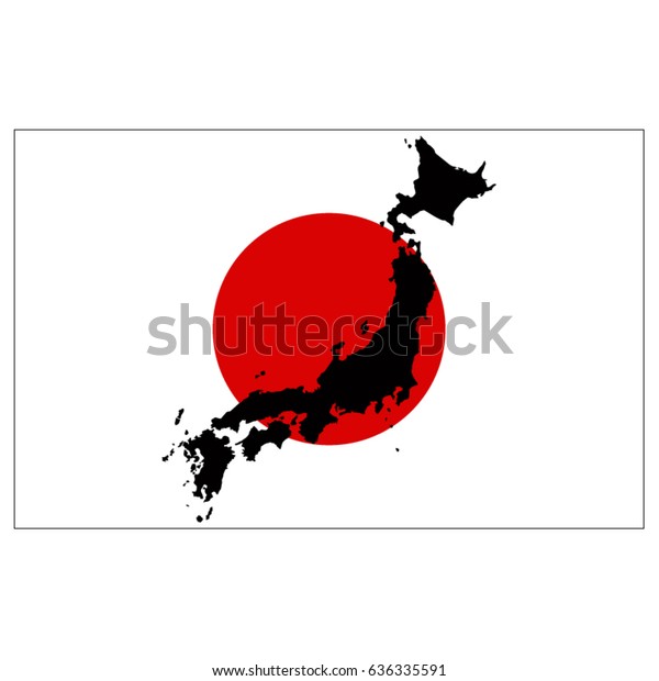 Vector Illustration Japan Flag Map Stock Vector (Royalty Free) 636335591