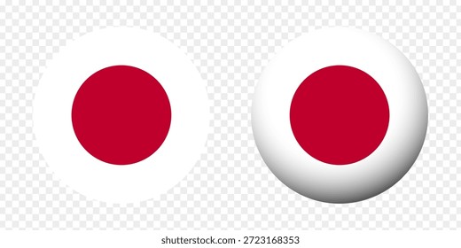Ilustración vectorial de la bandera de Japón sobre fondo transparente