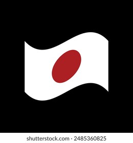 vector illustration of Japan flag wave for independence day