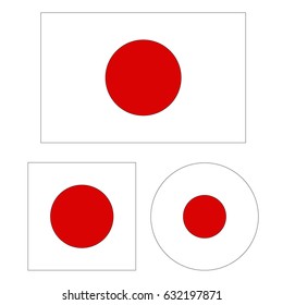 vector illustration of Japan flags