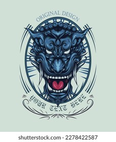 vector illustration of japan guardian lion. amazing design template