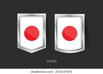 Vector Illustration of JAPAN Label Logo. JAPAN Badge Sign JAPAN With Flag, Japanese Product Label Banners Template.