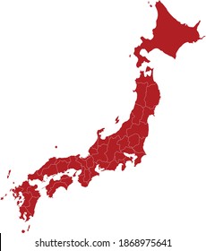Vektorgrafik der japanischen Landkarte