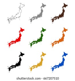 vector illustration of Japan maps