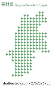Vector Illustration : Japan, NAGANO Prefecture Overall Map