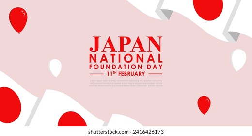Vector illustration of Japan National Foundation Day social media feed template