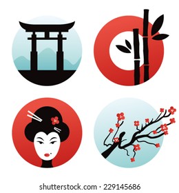 Vector illustration japan set