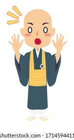 Vector illustration of Japanese buddhist monk  Spiritual. Buddhism.