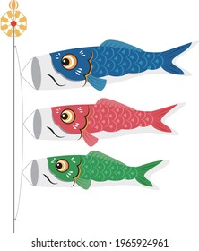 Vector illustration of japanese carp banner #02