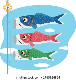 Vector illustration of japanese carp banner #01