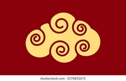 Vector illustration of Japanese cloud set. A cloud's movement in the sky is influenced by the wind. Decorate with Chinese ornaments or eastern ornaments. clouds in Chinese style. Eps 10.