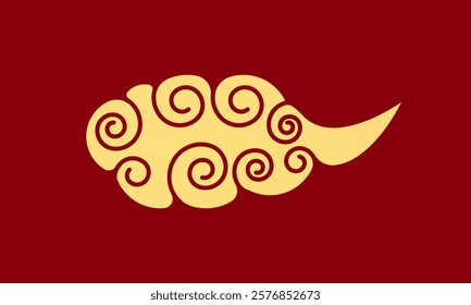 Vector illustration of Japanese cloud set. A cloud's movement in the sky is influenced by the wind. Decorate with Chinese ornaments or eastern ornaments. clouds in Chinese style. Eps 10.