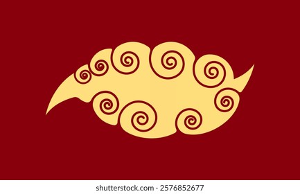 Vector illustration of Japanese cloud set. A cloud's movement in the sky is influenced by the wind. Decorate with Chinese ornaments or eastern ornaments. clouds in Chinese style. Eps 10.