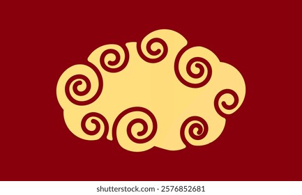 Vector illustration of Japanese cloud set. A cloud's movement in the sky is influenced by the wind. Decorate with Chinese ornaments or eastern ornaments. clouds in Chinese style. Eps 10.