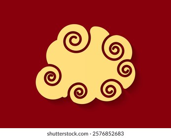 Vector illustration of Japanese cloud set. A cloud's movement in the sky is influenced by the wind. Decorate with Chinese ornaments or eastern ornaments. clouds in Chinese style. Eps 10.