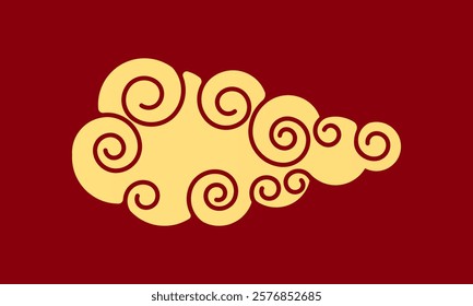 Vector illustration of Japanese cloud set. A cloud's movement in the sky is influenced by the wind. Decorate with Chinese ornaments or eastern ornaments. clouds in Chinese style. Eps 10.