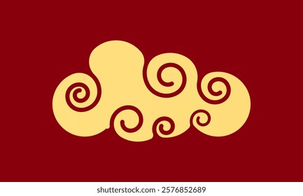 Vector illustration of Japanese cloud set. A cloud's movement in the sky is influenced by the wind. Decorate with Chinese ornaments or eastern ornaments. clouds in Chinese style. Eps 10.