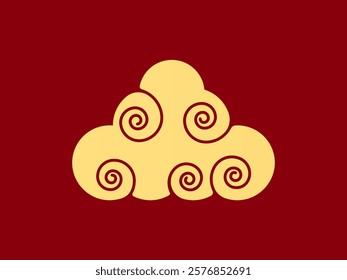 Vector illustration of Japanese cloud set. A cloud's movement in the sky is influenced by the wind. Decorate with Chinese ornaments or eastern ornaments. clouds in Chinese style. Eps 10.