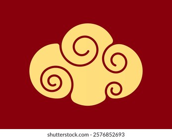 Vector illustration of Japanese cloud set. A cloud's movement in the sky is influenced by the wind. Decorate with Chinese ornaments or eastern ornaments. clouds in Chinese style. Eps 10.