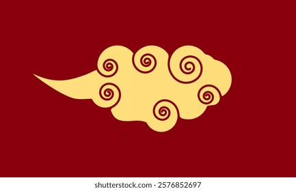 Vector illustration of Japanese cloud set. A cloud's movement in the sky is influenced by the wind. Decorate with Chinese ornaments or eastern ornaments. clouds in Chinese style. Eps 10.