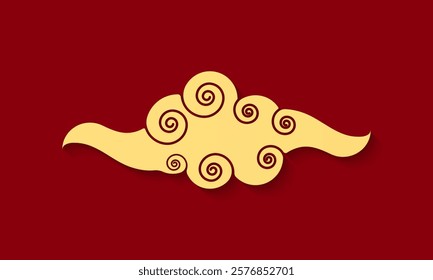 Vector illustration of Japanese cloud set. A cloud's movement in the sky is influenced by the wind. Decorate with Chinese ornaments or eastern ornaments. clouds in Chinese style. Eps 10.