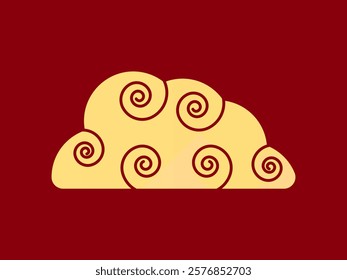 Vector illustration of Japanese cloud set. A cloud's movement in the sky is influenced by the wind. Decorate with Chinese ornaments or eastern ornaments. clouds in Chinese style. Eps 10.