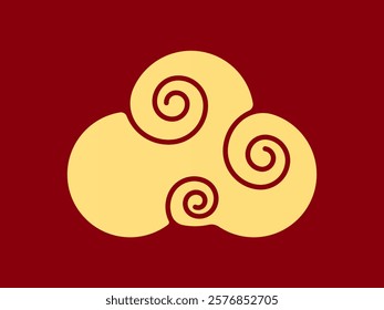 Vector illustration of Japanese cloud set. A cloud's movement in the sky is influenced by the wind. Decorate with Chinese ornaments or eastern ornaments. clouds in Chinese style. Eps 10.