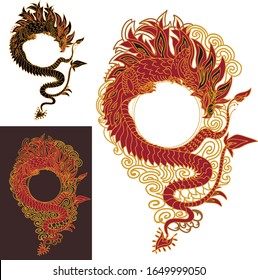 Vector illustration Japanese elements Chinese art for printing and making new compositions