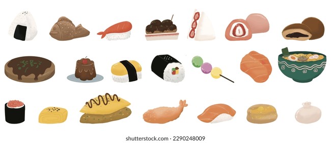A vector illustration of Japanese Food Cuisine. isolated images on white background. eps 10