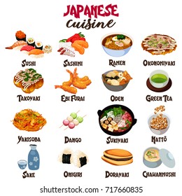 A vector illustration of Japanese Food Cuisine