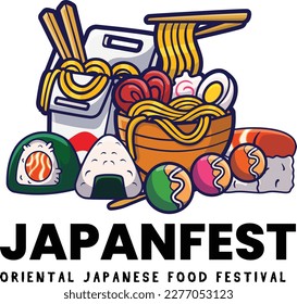 Vector illustration of japanese food logo