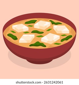 Vector Illustration of Japanese Food Miso Soup (味噌汁)