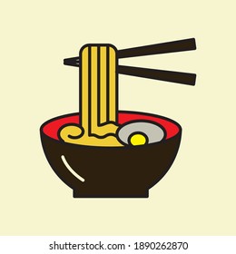 Vector illustration of Japanese food Ramen graphics. suitable for food and restaurant products.