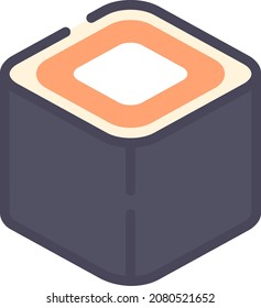 Vector illustration of Japanese food - sushi rolls