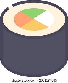 Vector illustration of Japanese food - sushi rolls