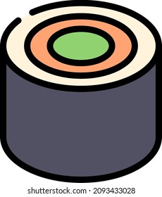 Vector illustration of Japanese food - sushi rolls