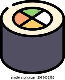 Vector illustration of Japanese food - sushi rolls