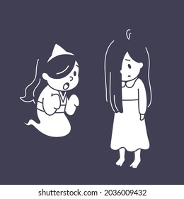 Vector illustration of a Japanese ghost