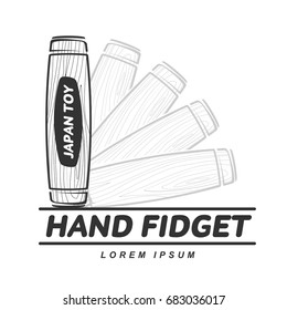Vector illustration of a Japanese hand fidget. A traditional Japanese toy. Hand tricks. Vector illustration isolated on white background.