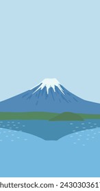 Vector illustration of Japanese mountain "Mt. Fuji"