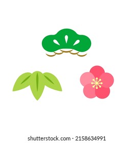 Vector illustration of Japanese New Year object "Pine, Bamboo, Plum".