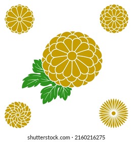 Vector illustration of Japanese New Year object "Chrysanthemum".
