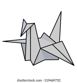 Vector illustration Japanese paper cranes. Origami bird. Traditional Japanese symbol of peace. Advertisements, signs, stickers, web banners, signage. Isolated on a white background.