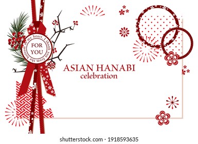 Vector illustration of Japanese pattern and Asian celebration