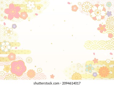 Vector illustration of Japanese pattern clouds and flowers

translation: sakura (cherry-blossom) 