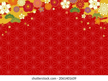 Vector illustration of Japanese pattern flowers