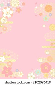 Vector illustration of Japanese pattern flowers and clouds

translation: sakura (cherry-blossom) 