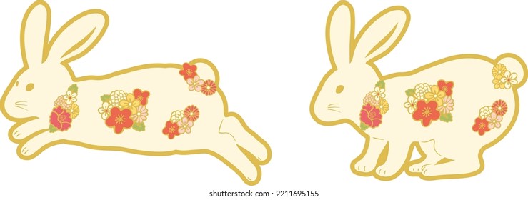 Vector illustration of a Japanese rabbit