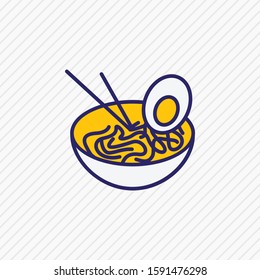 Vector illustration of japanese ramen icon colored line. Beautiful culinary element also can be used as nutrition icon element.