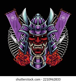 Vector illustration of japanese ronin samurai 